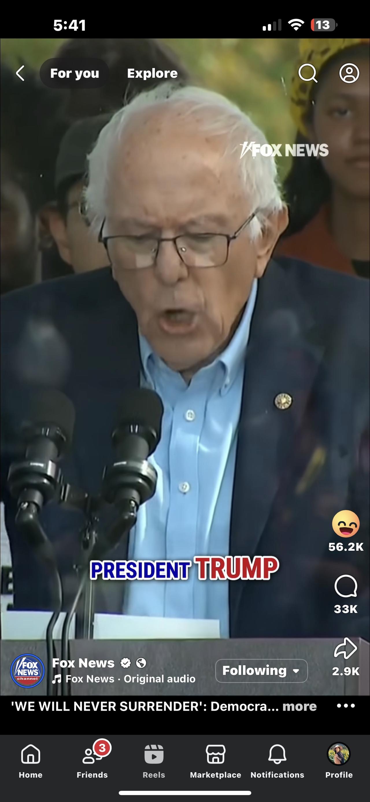 福克斯新闻：民主党自由派领袖说我们不投降😱

“我们永远不会投降”：包括参议员