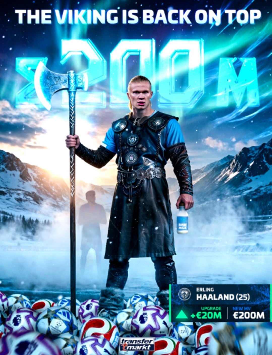 哈兰德王者归来追平亚马尔，德转身价重返世界第一德国转会市场更新英超球员身价榜单，