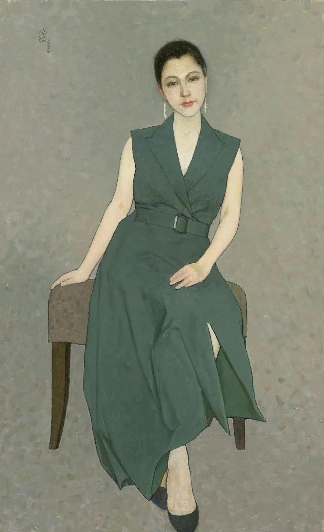 央美老院长靳尚谊，在90岁高龄时画的人物油画 ​​​