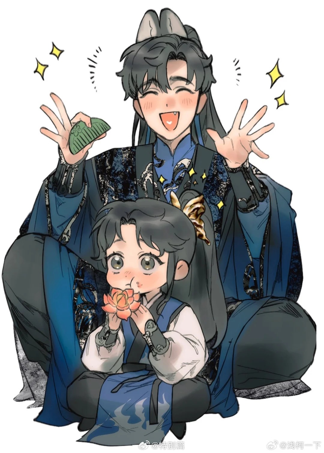 燃晚丨夏司逆宝宝:你梳你的，我吃我的。 