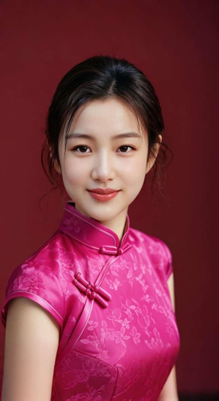 AI扩图 AI艳粉微笑