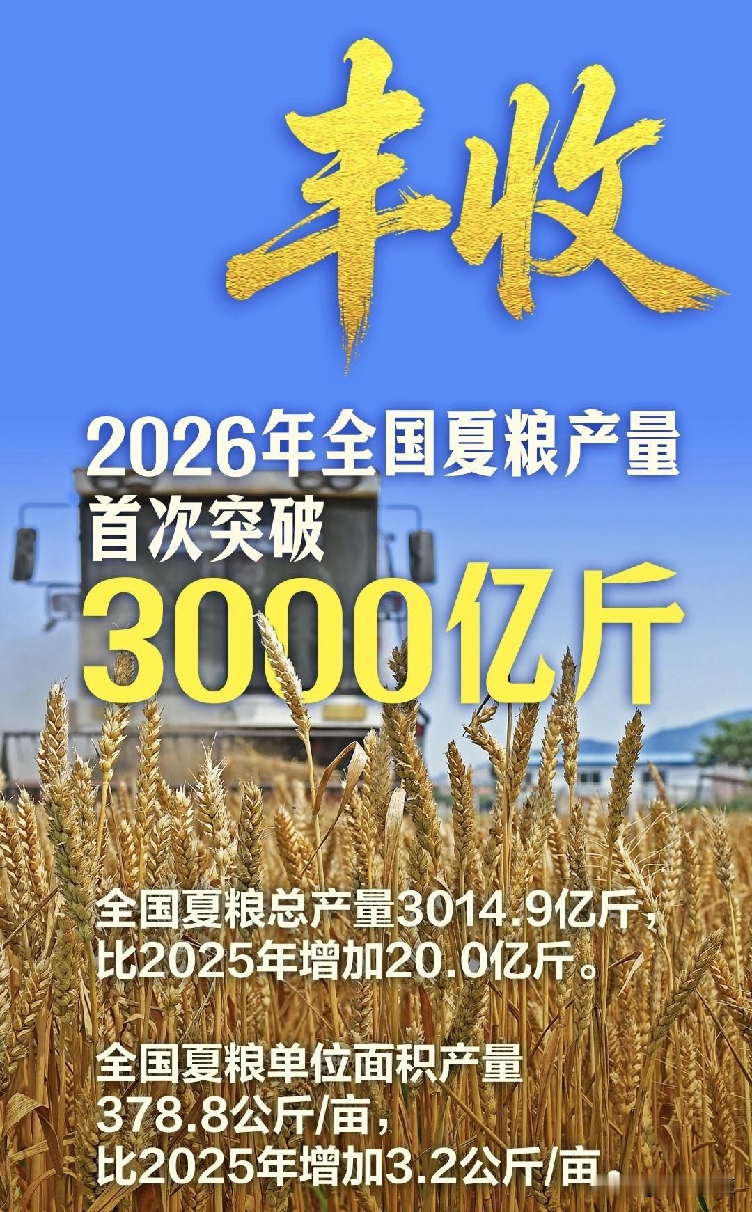 老话讲得一点不假，手里有粮，心里不慌。最近国家统计局放出一则振奋人心的数据，今年
