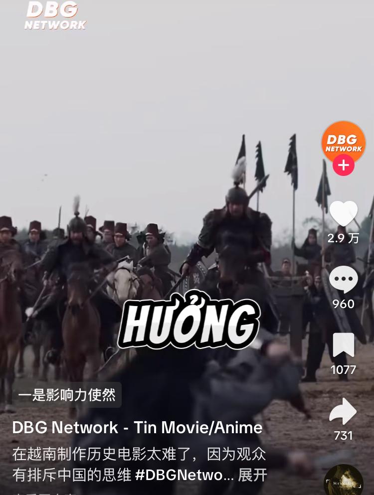 越南不满观众指责他们的电影是抄袭中国的，认为历史都是差不多的，并没有抄袭而是体现