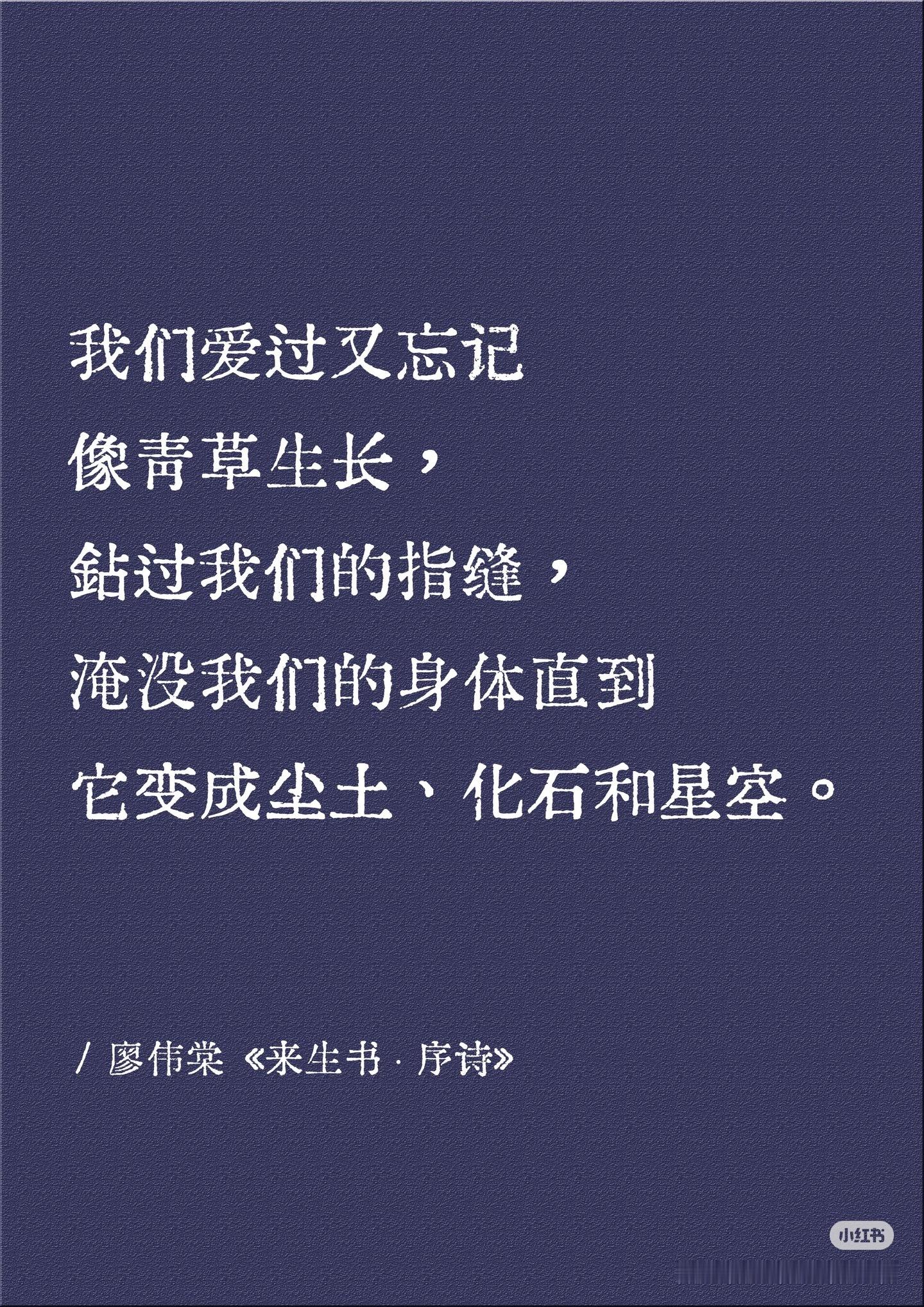 有人喜欢这样干净浪漫的诗歌吗？在我说爱你之前，已经有四十五亿年，月球用潮汐抚拍潮