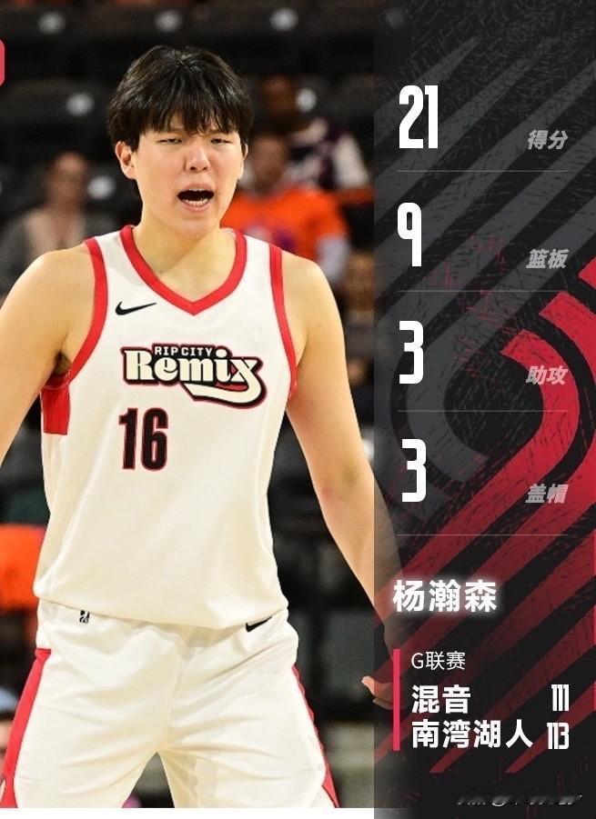 小杨出战第二场比赛，拿下21分9板3助攻1断3帽5个失误3次犯规！真是一场比一场