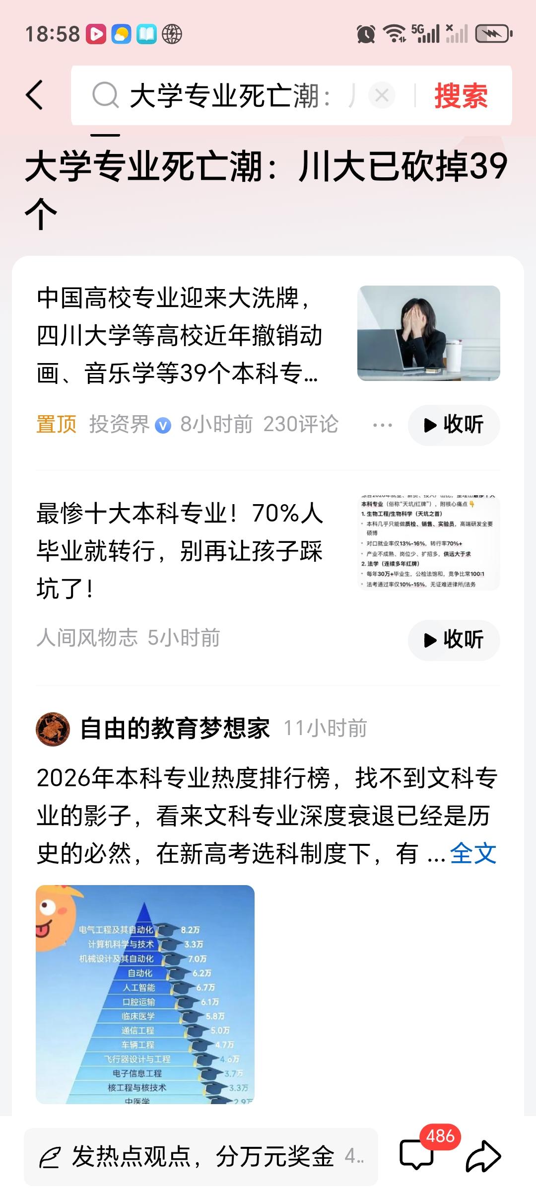 大学专业死亡潮：川大已砍掉39个 川大砍掉39个本科专业，这可不是个小事，而是全