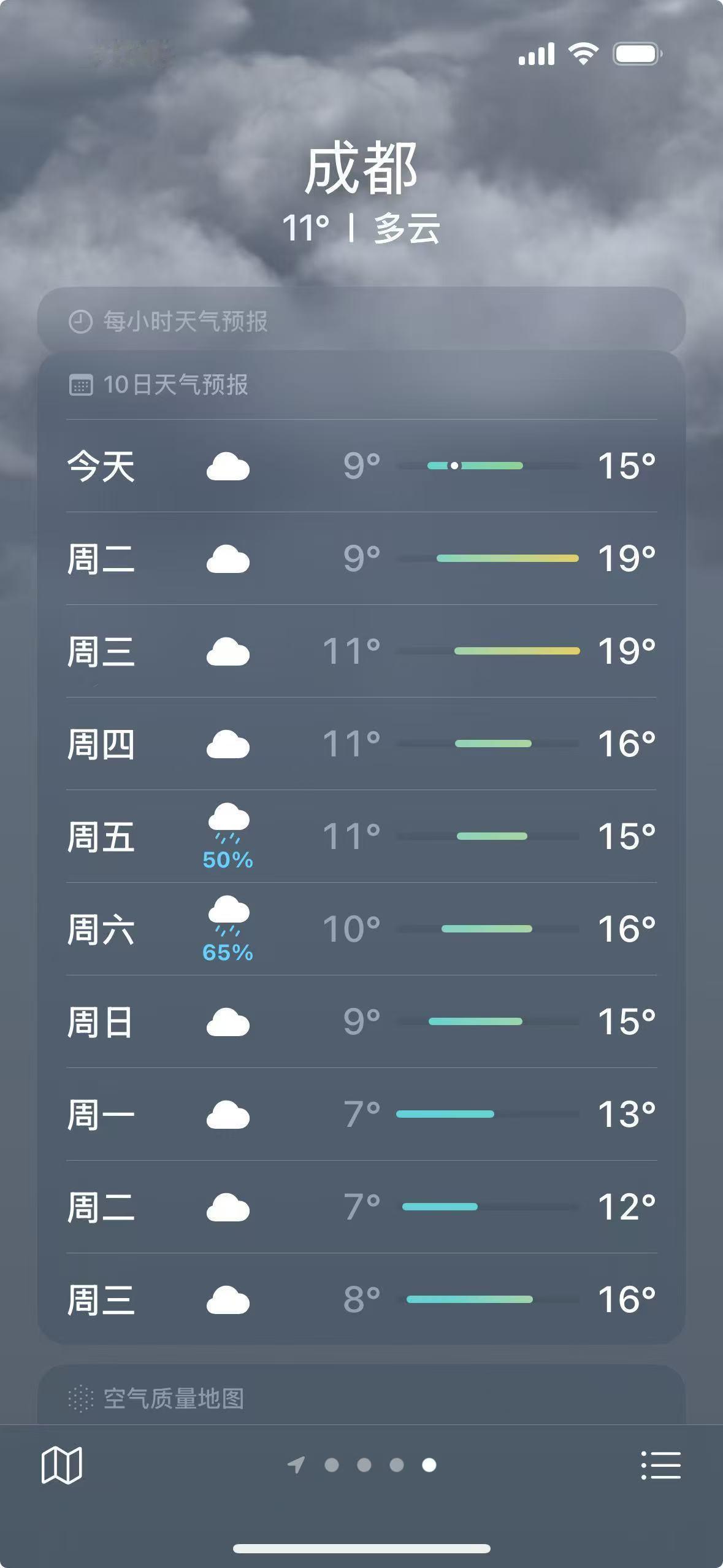 朋友们成都这个逼天气已经持续 2 周了，朋友们正午 12 点阴得跟晚上 6 点一