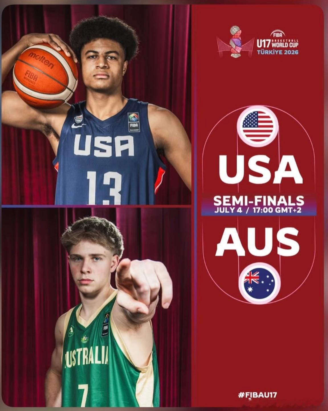 检验卢克保罗究竟几斤几两的时候到了半决赛 Vs 美国国青U17u17男篮世界杯