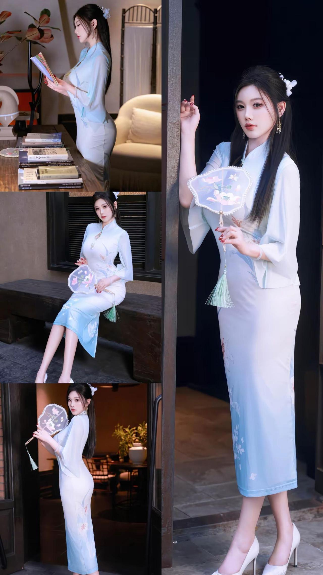 新中式旗袍拍照也太美了 东方女性的古典之美 古典国风穿搭 旗袍出片 旗袍氛围感拍