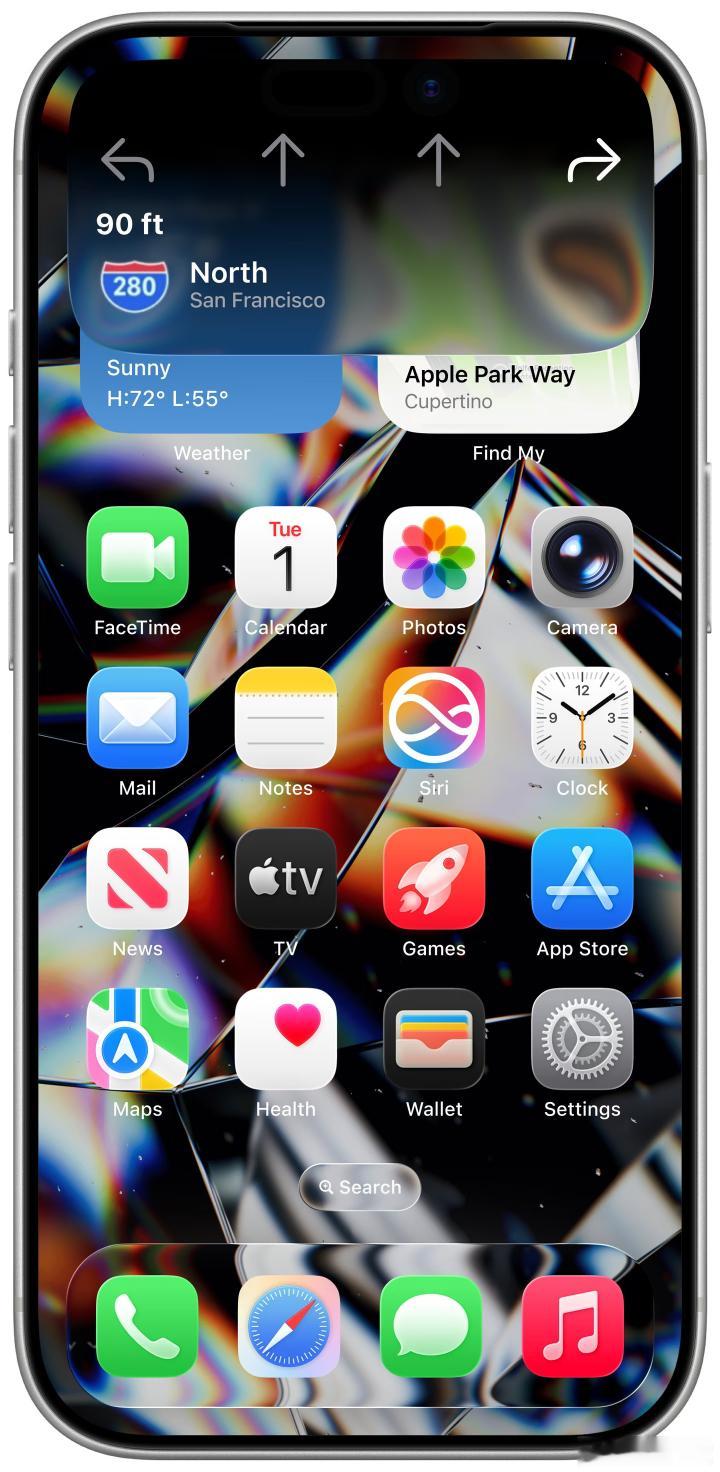 苹果iOS27渲染视频其实iOS27的新UI界面设计曝光的都差不多了！液态玻璃效