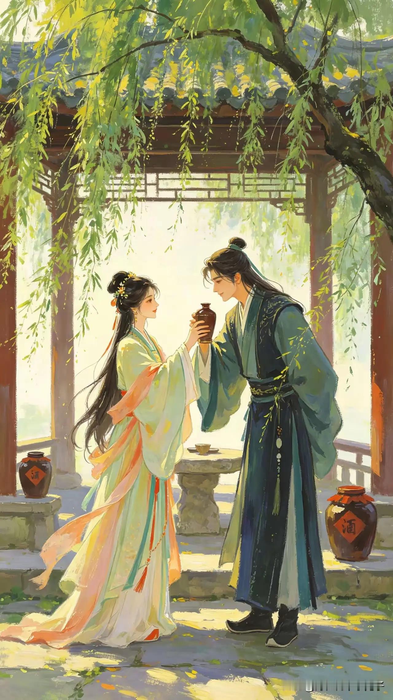 折尽长亭柳万丝，
相思酿酒劝君卮。
从今夜夜孤灯下，
形单影只红豆知。