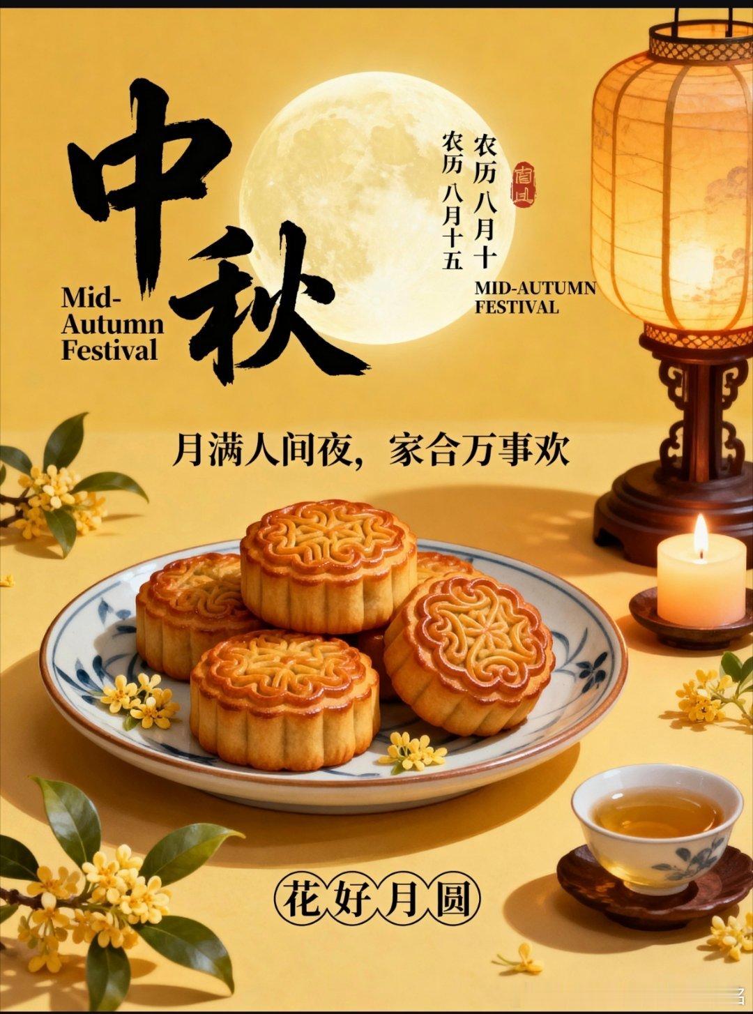 中秋佳节，顺意安康。感谢一路同行，愿您和家人团圆美满，万事胜意。 ​​​