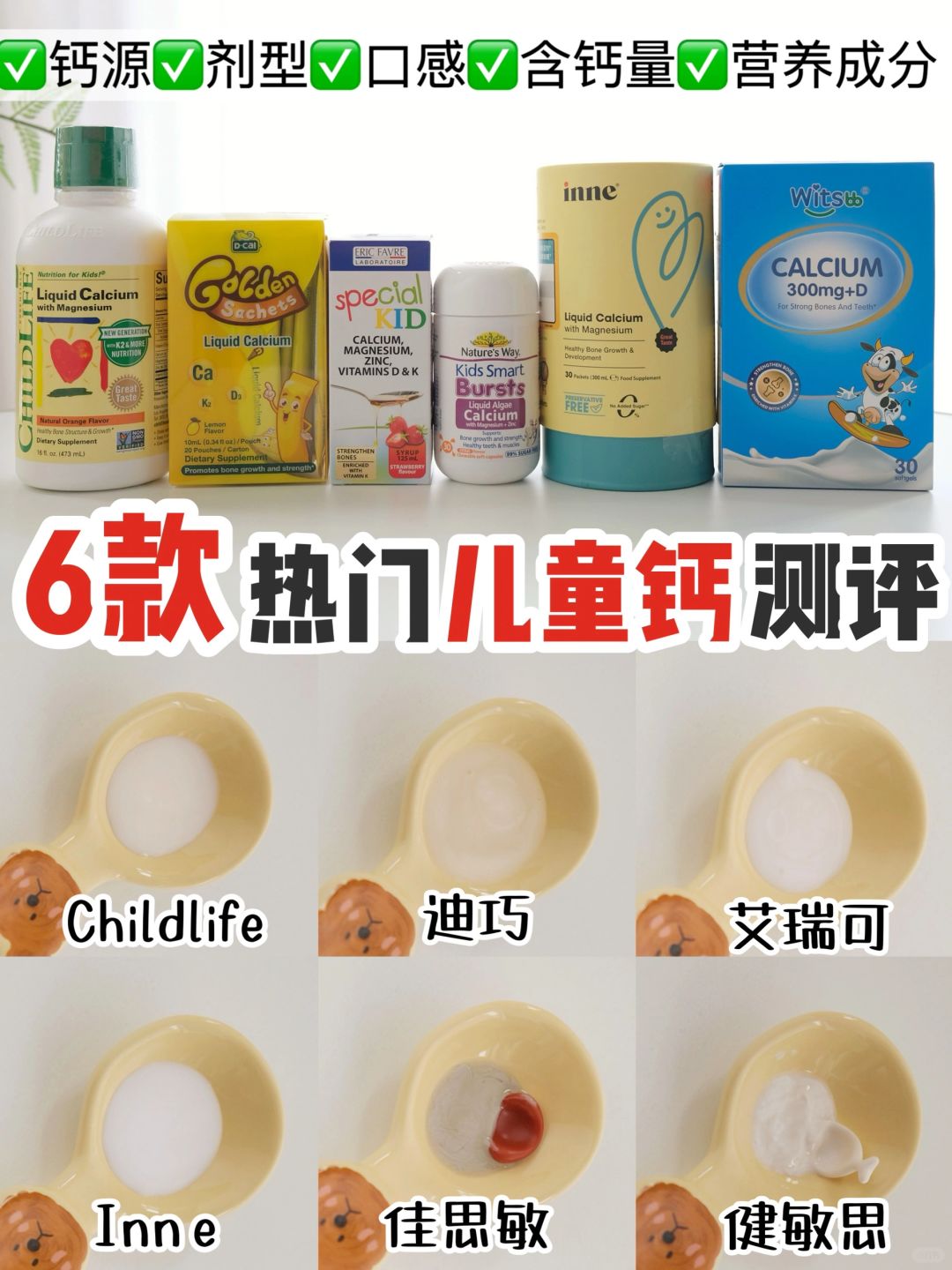 不跟风！不踩雷！6款热门儿童液体钙测评！