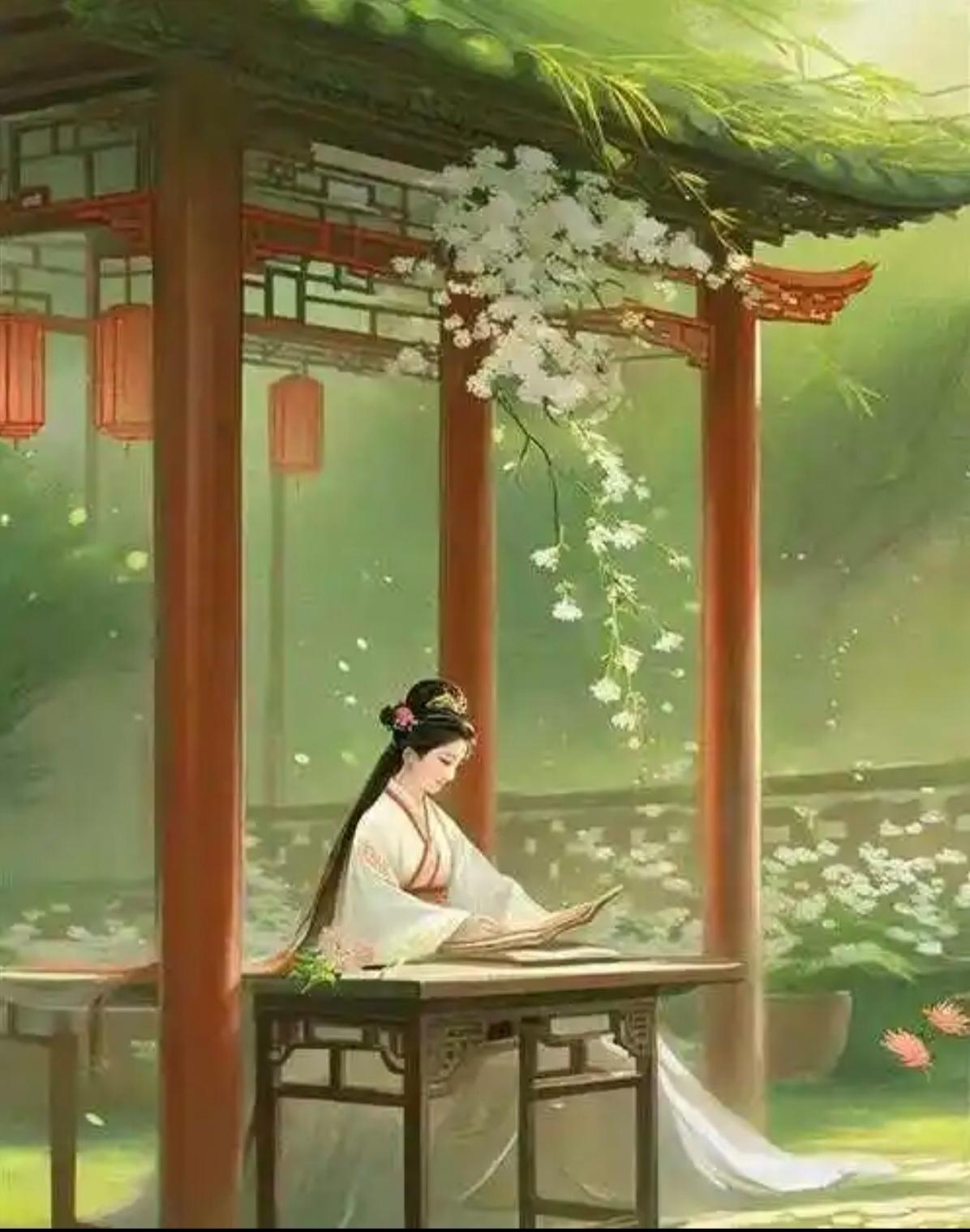 此联一出，恰似在文学雅境中激起层层涟漪。“弹琴邀月色”，那是一幅何等美妙的画面啊