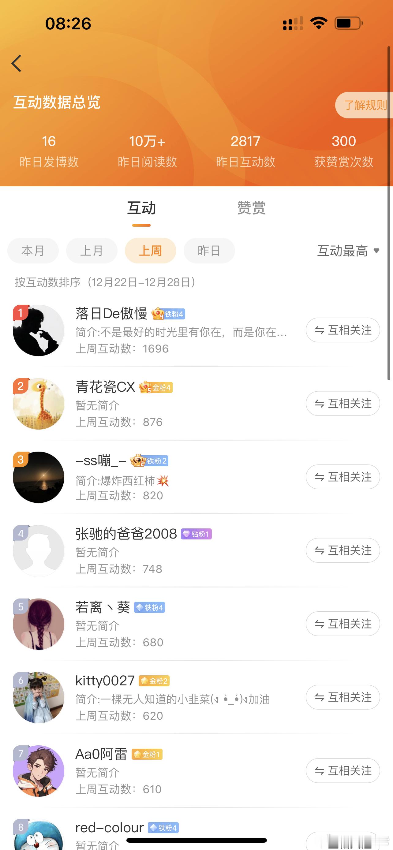 在的朋友互动走一波，保持好铁粉