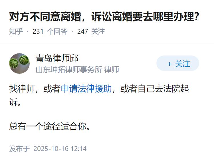 对方不同意离婚，诉讼离婚要去哪里办理？