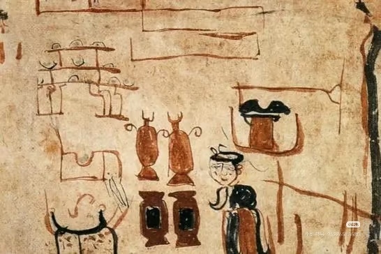 《东晋墓主人生活图》，画风这么潦草，1600多年前竟然还能当画师