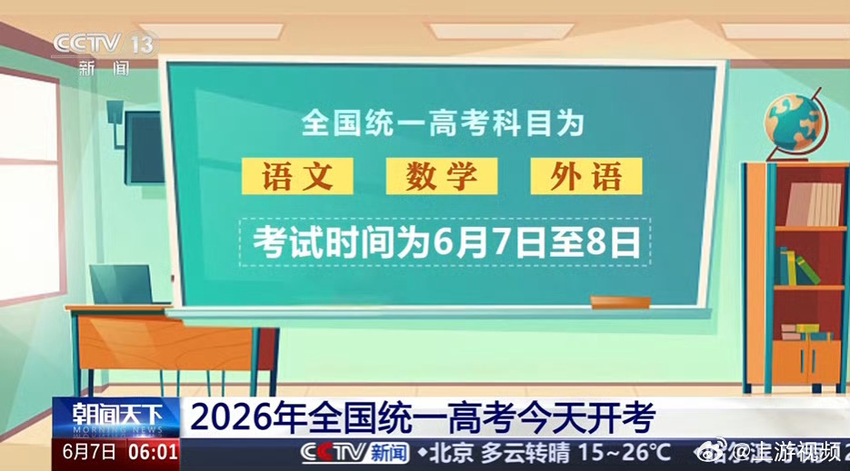 #2026高考共设7981个考点#【2026年高考今天开考，报名总人数1290万