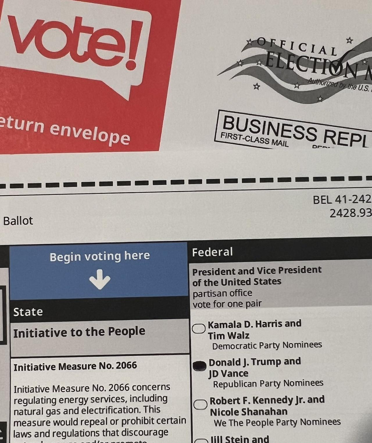 一张选川普的选票：