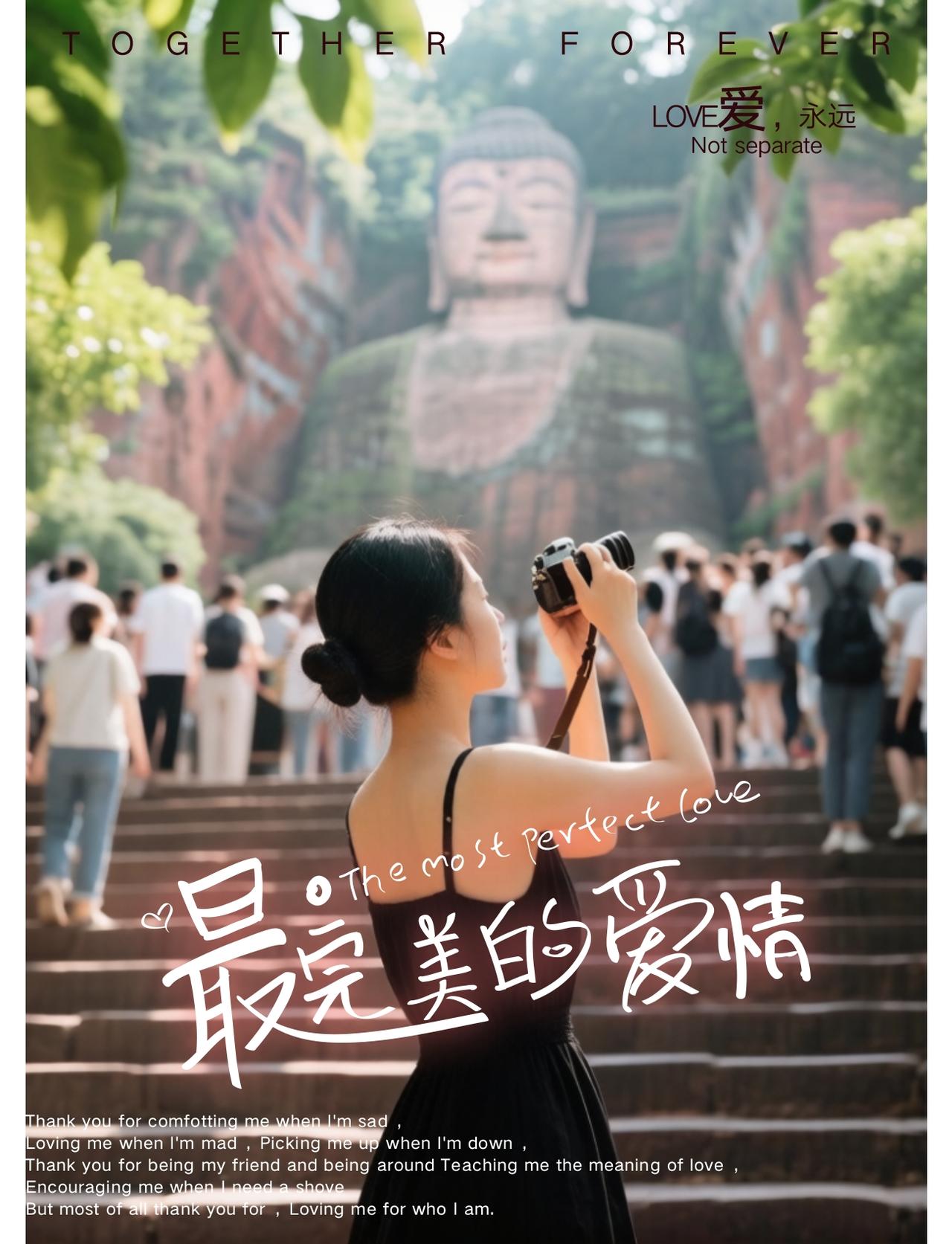 🌺👂🏻七律·乐山佛前见伊人》👀🌺

偶入嘉州烟水寻，忽惊清影出嵚岑。