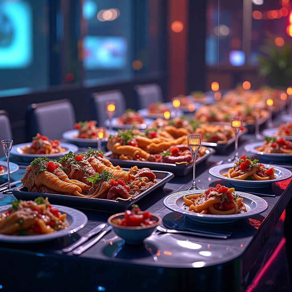 未来美食，色香味俱全，愿你每餐如意，生活甜蜜如初！ 未来科技   美食盛宴 （本