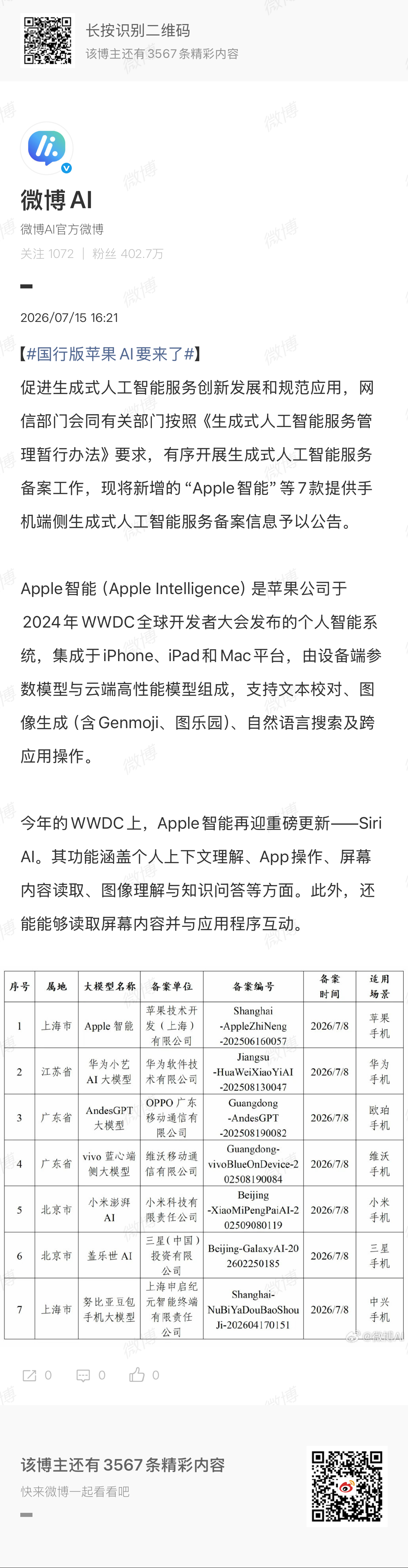 国行版苹果AI要来了这下国行苹果AI总算要落地了！之前国行手机AI功能一直砍得七
