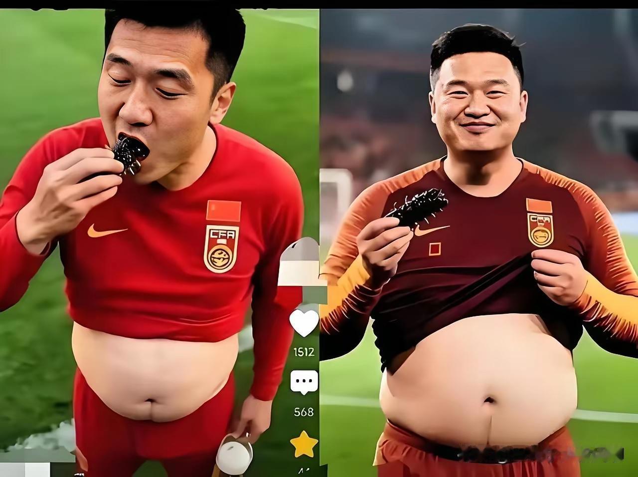 答曰：脚臭，腿软，嘴馋，脸皮厚，大肚皮。