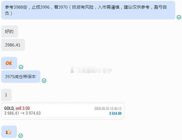 黄金 恭喜张先生，盘内独享单再次精准收割！3988空单果断切入，入场之后行情没有
