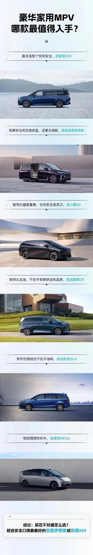感谢某热心网友做的这张图，一语道出我对当下国产豪华MPV的看法。

论安全，理想