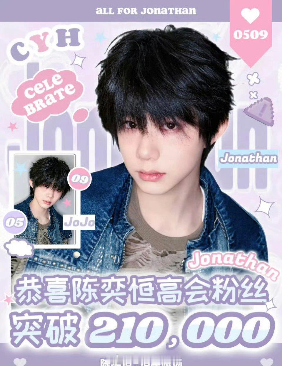 恭喜陈奕恒高会粉丝数破21w！🎉 