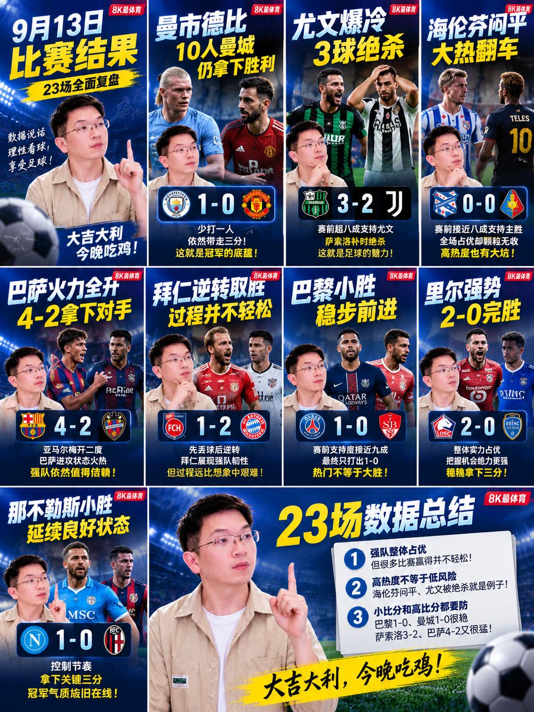 一夜醒来最大爆冷诞生！尤文图斯2比3萨索洛！昨天23场比赛全部打完，美职联我们不