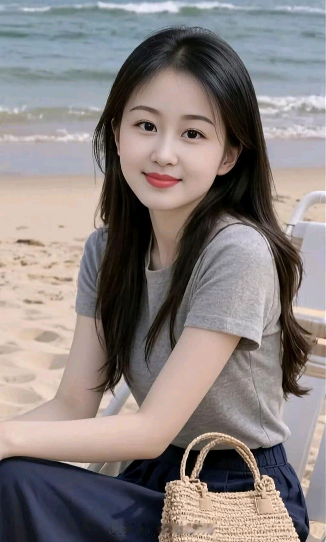 海边少女，清新自然，微笑面对每一天！🌊😊