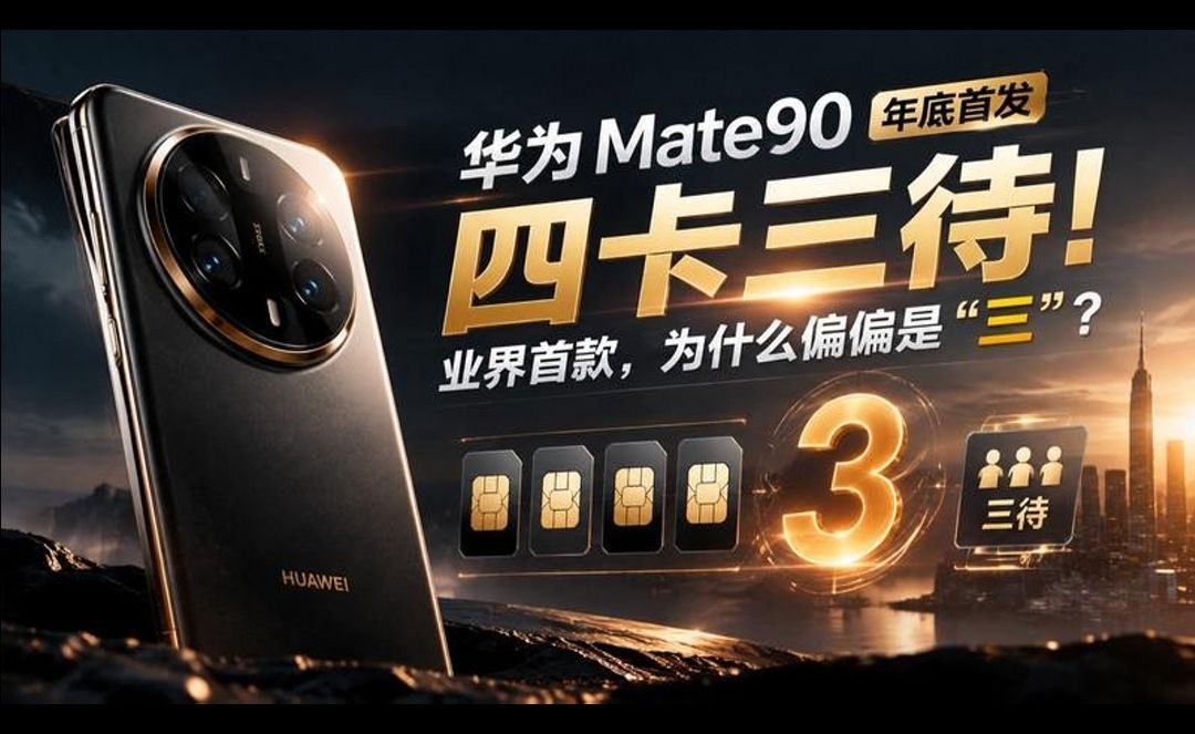 华为Mate90年底首发四卡三待！业界首款，为什么偏偏是“三”？#华为##四卡三待##手机#