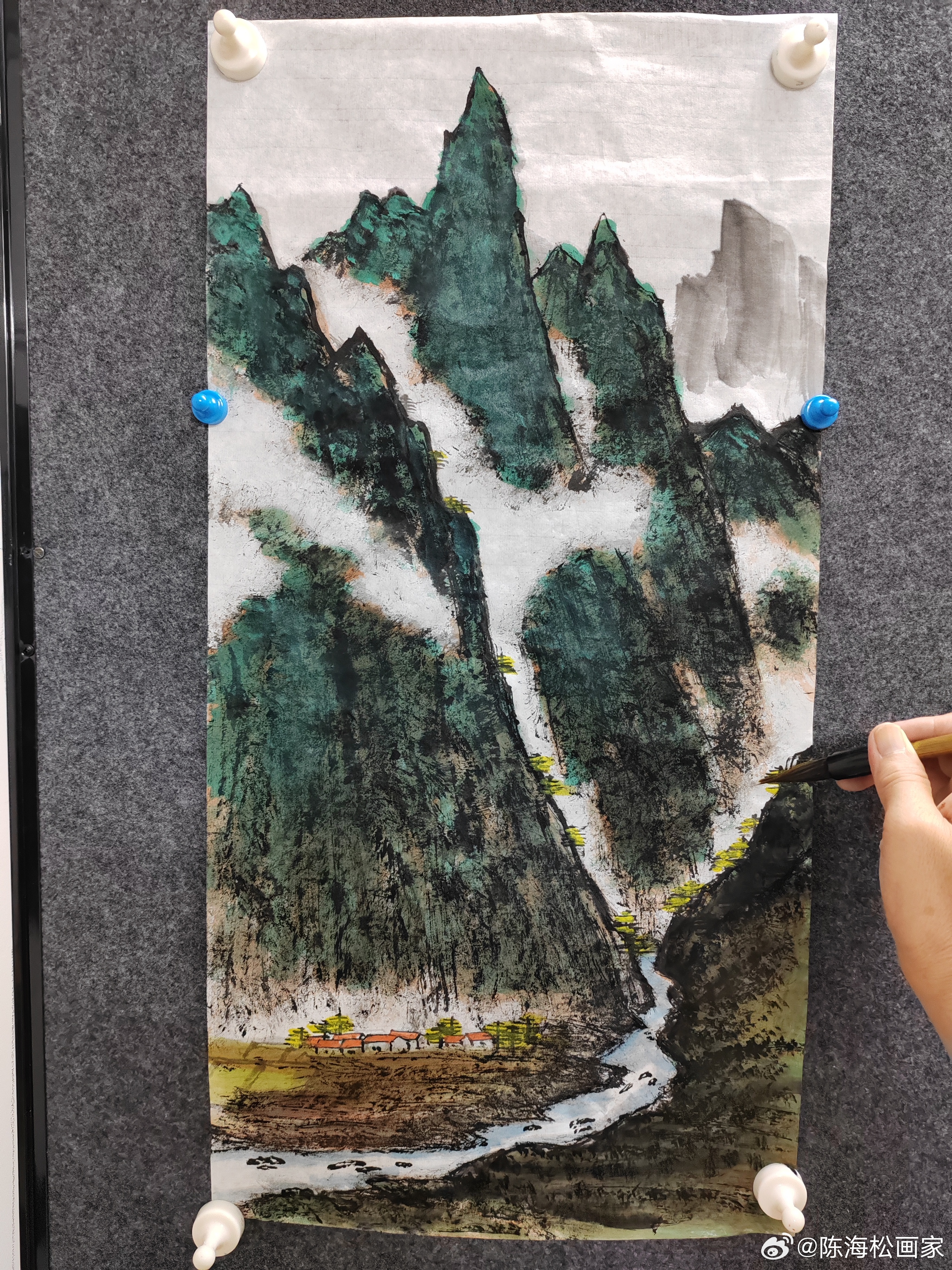 一大早起来喝茶画画 