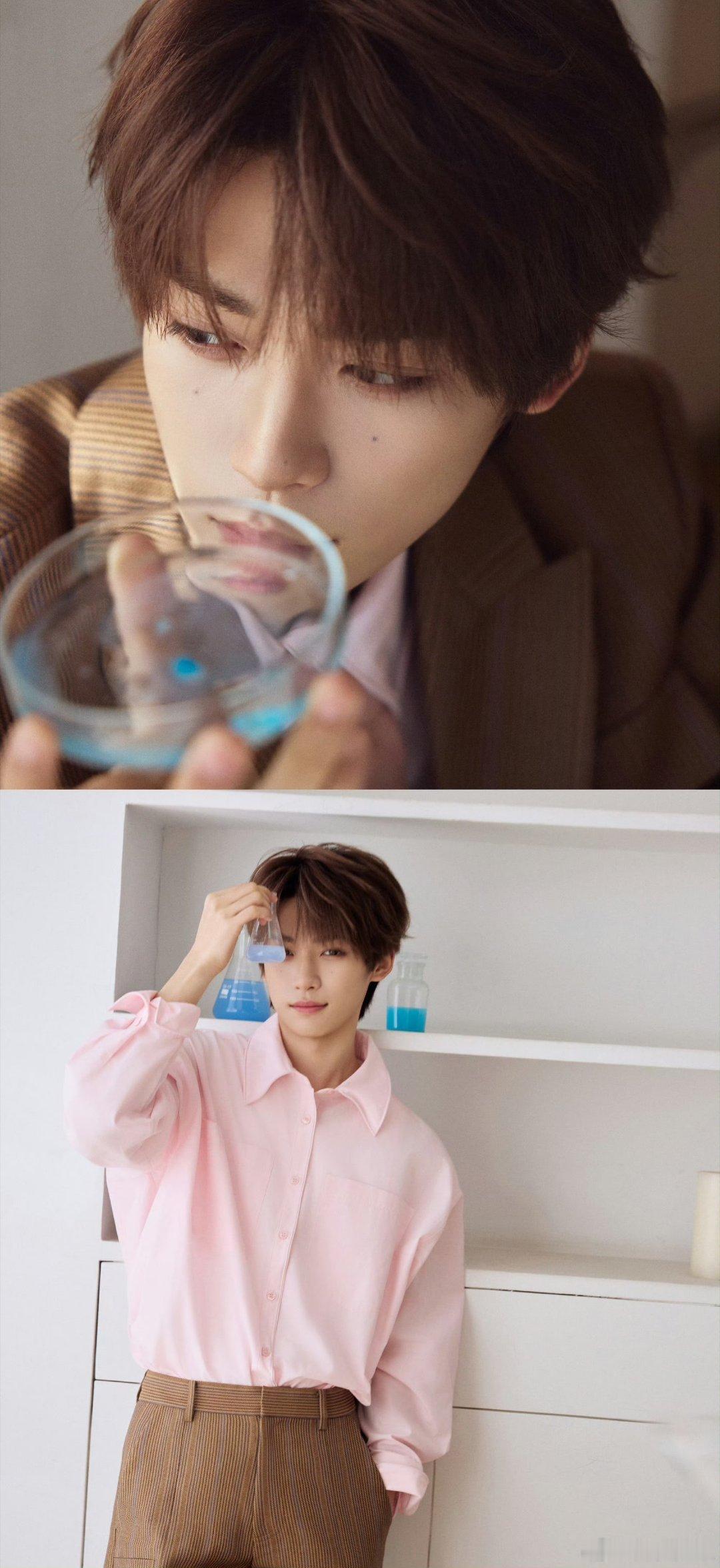 梓渝情人节应援色玫瑰梓渝情人节粉红色衬衫粉色衬衫适配度满分！梓渝情人节温柔亮相，