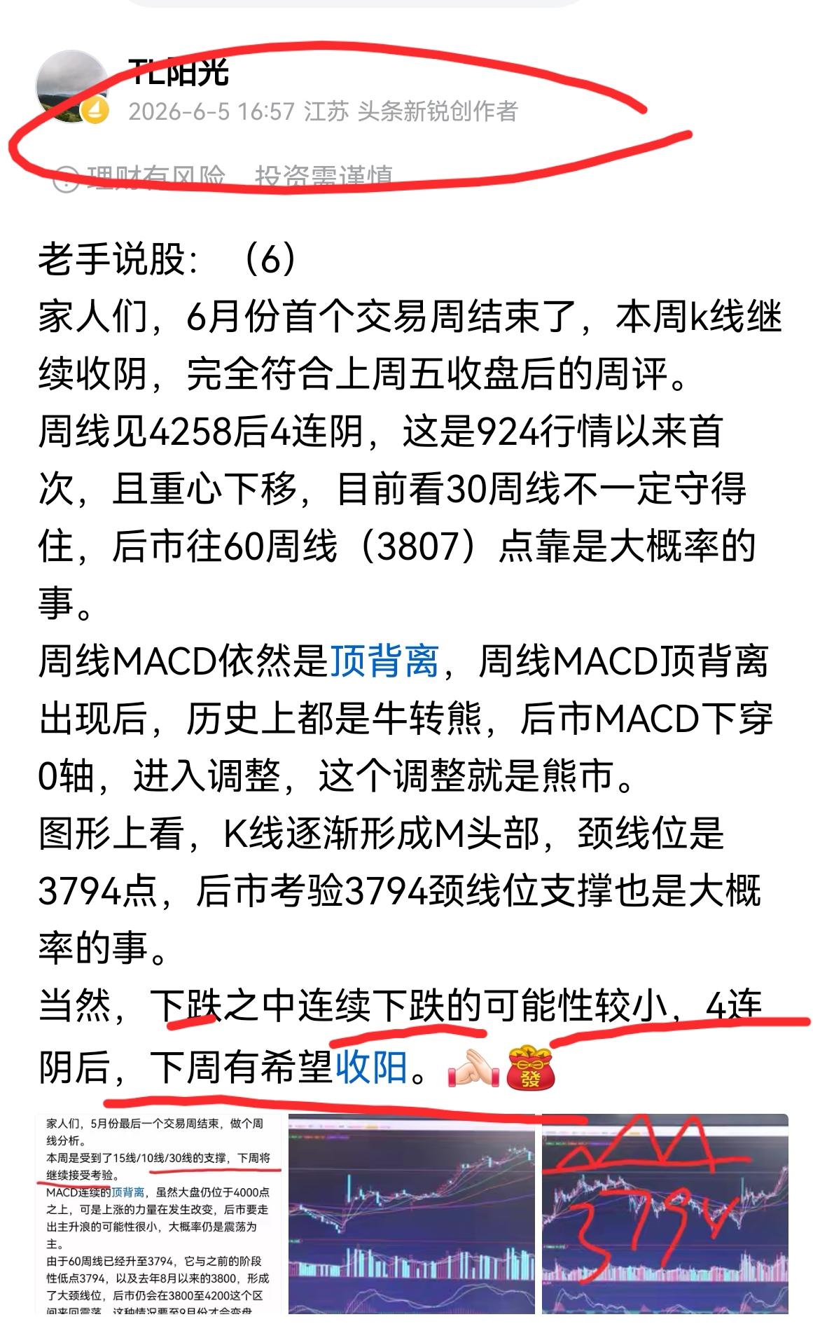 老手说股：（6）
家人们，又是一个完整交易周结束。本周是一年一度的高考，祝愿友友