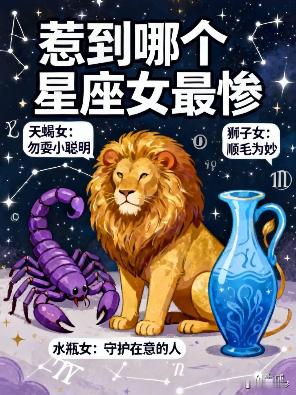 惹到某些星座女，那可真是自讨苦吃。
先说天蝎女，别在她面前耍小聪明，她心里跟明镜