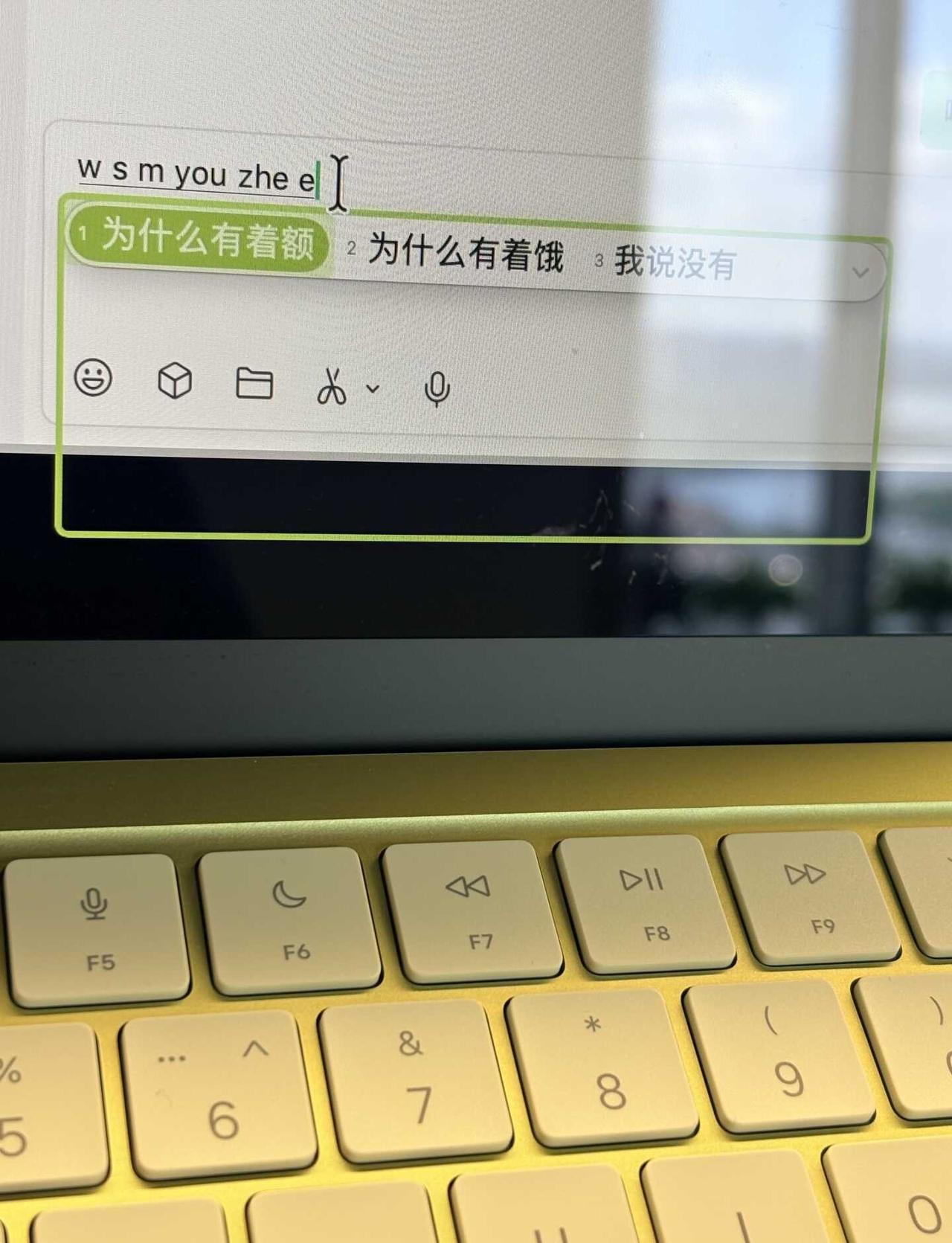 MacNeo求助！！怎么这么奇怪啊！！
为什么我一打字或者按空格键就有这个绿色的