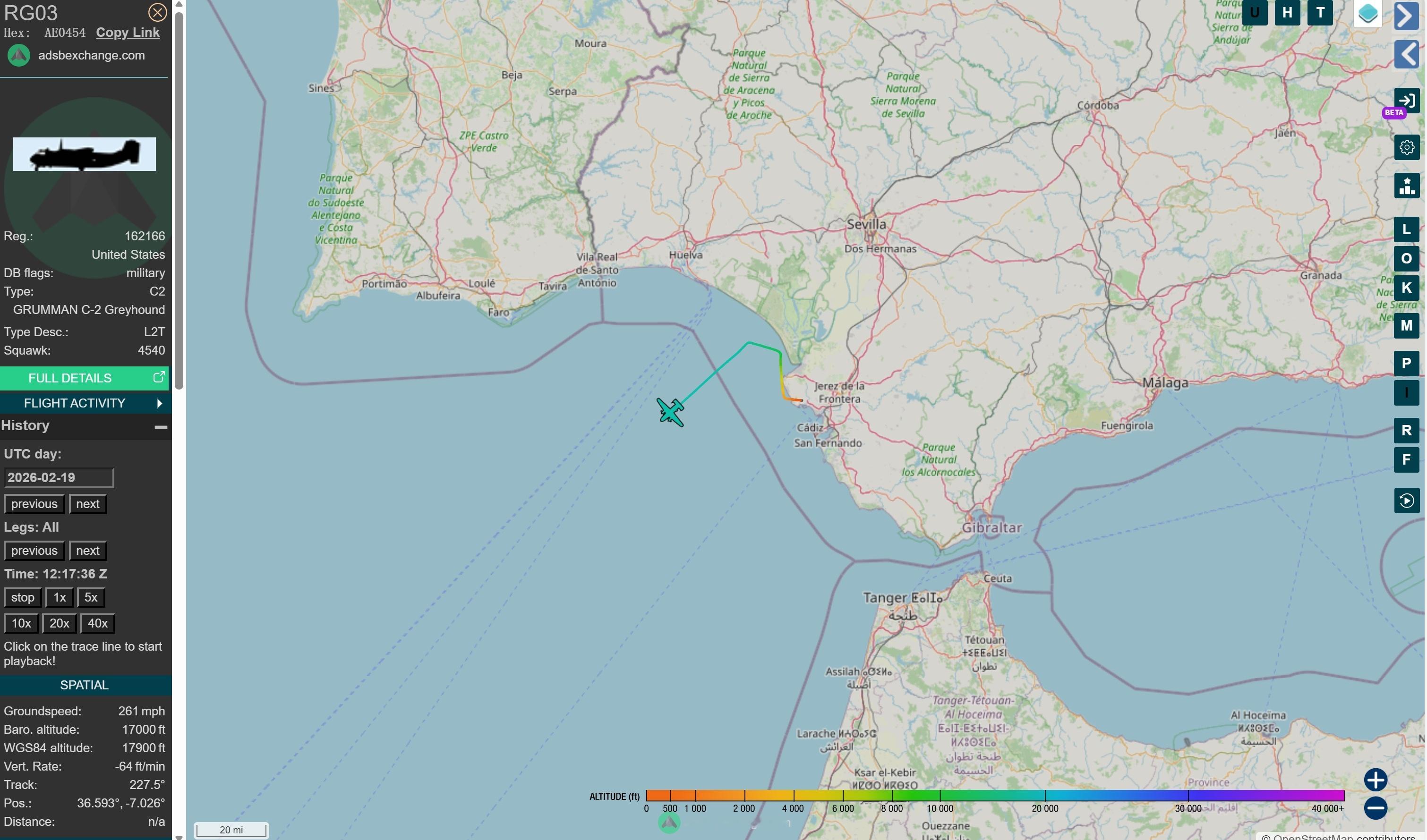 福特号仍未进入地中海——C-2A的飞行活动显示，2月19号，美国海军福特号航母(