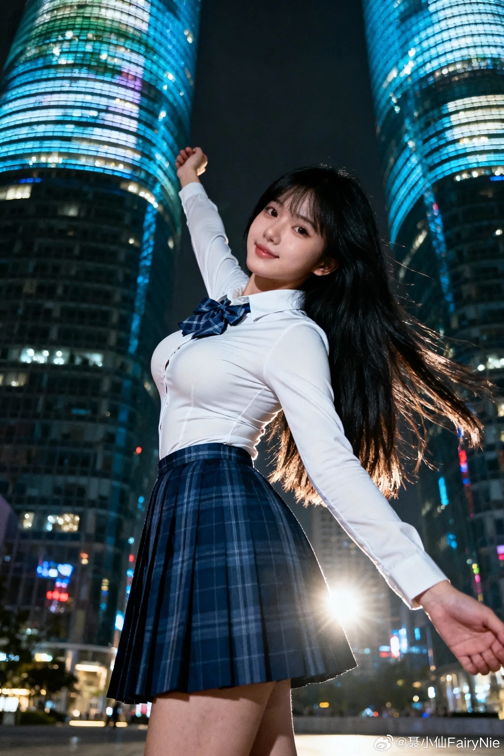 夜色中，我希望成为闪闪发光的自己！美丽的夜景，知道这是哪里吗？行摄漫记聂小仙