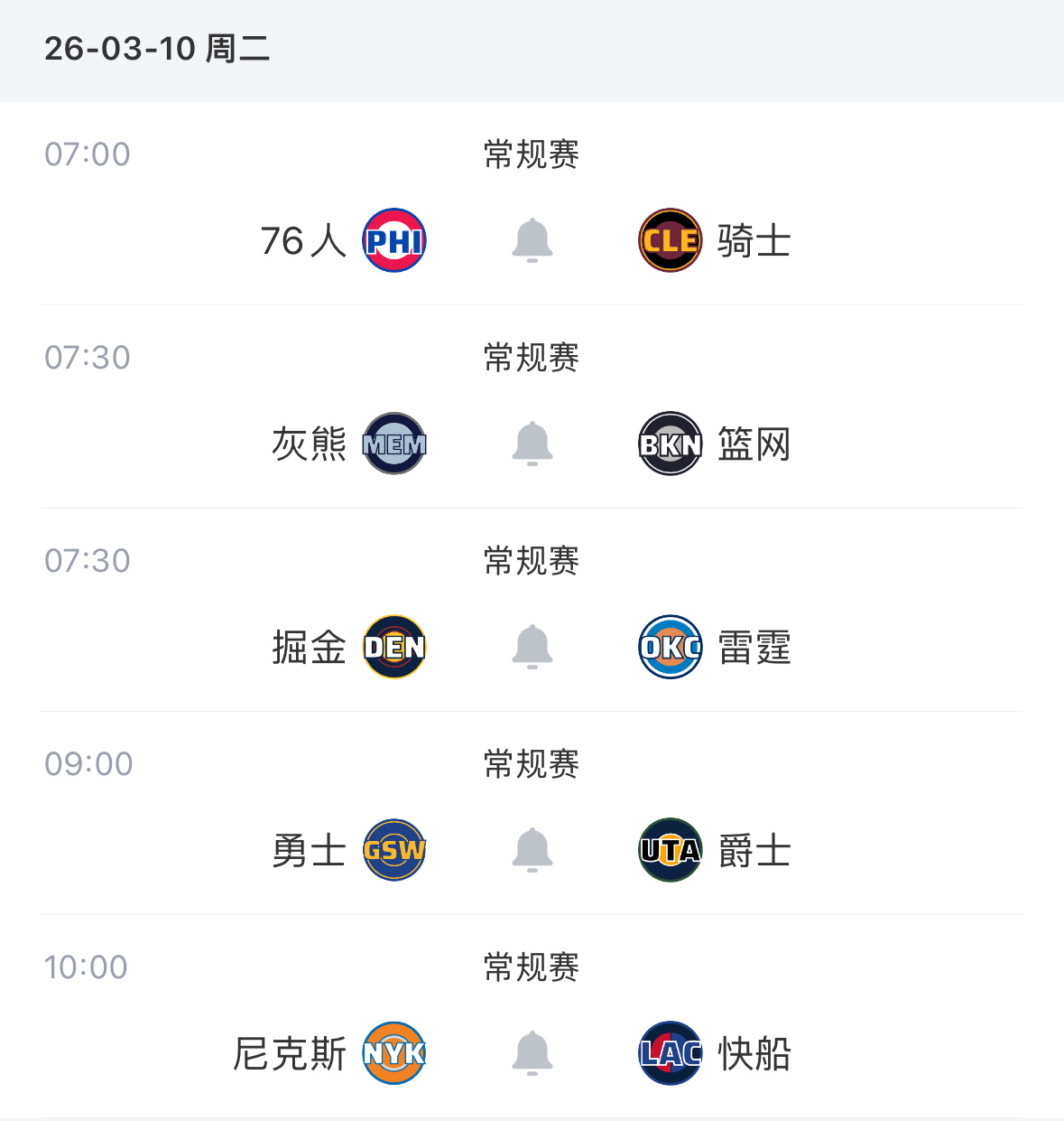 【3月10日｜NBA常规赛】———————————————🔥  7:00 ｜7