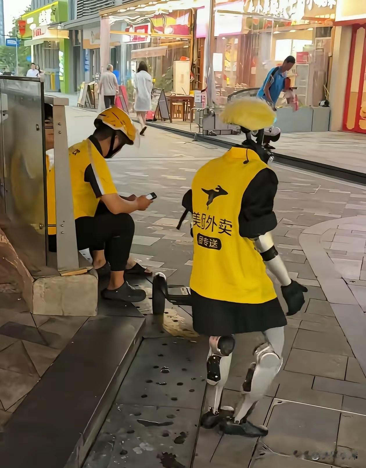 未来机器人送快递普及，很多人担心快递小哥会失业。业内人士王兴兴预测，机器人大规模