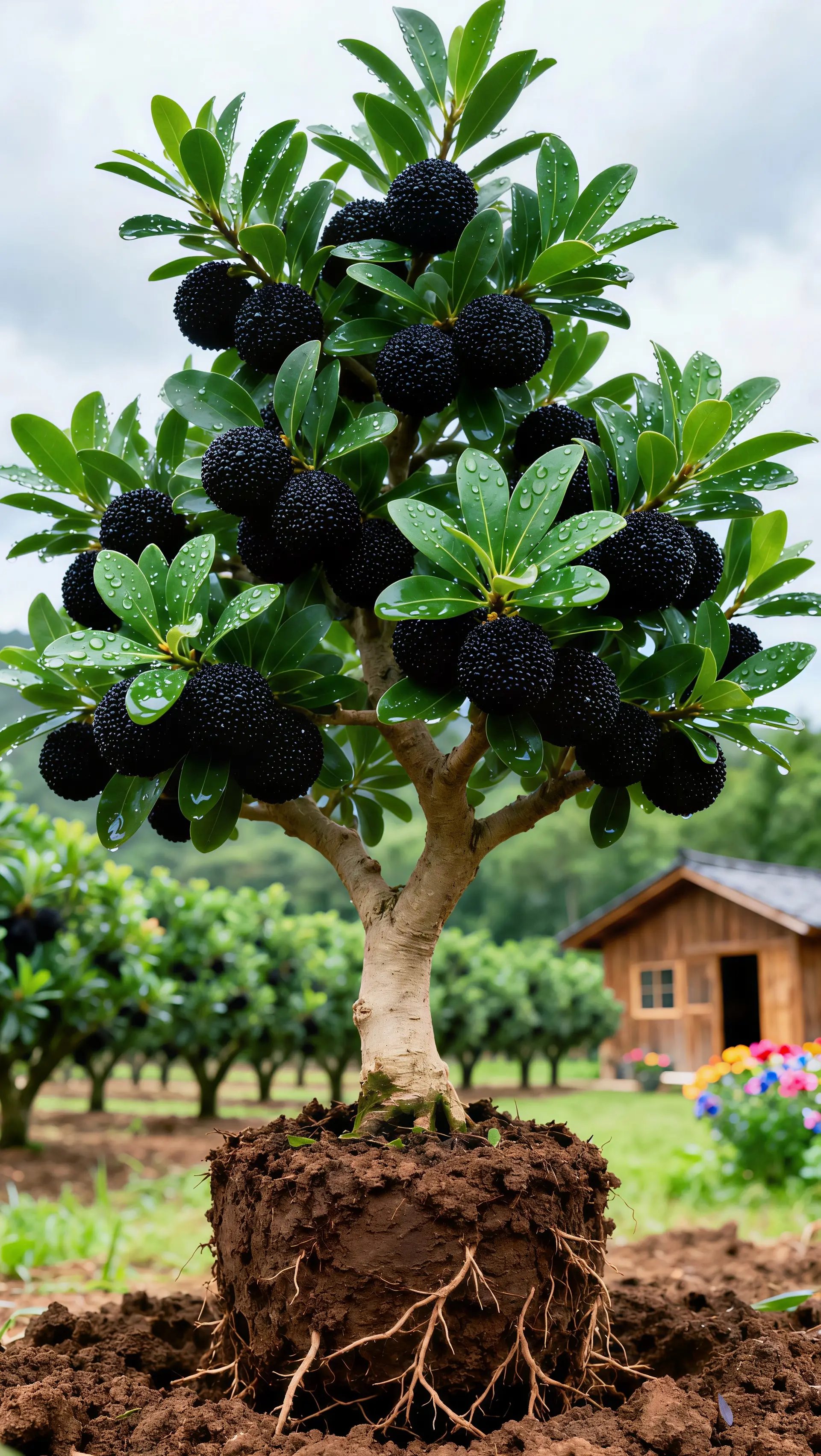黑炭杨梅树苗焕新上市！优选健壮种苗，根系强健带土球，成活率高，栽种省心...