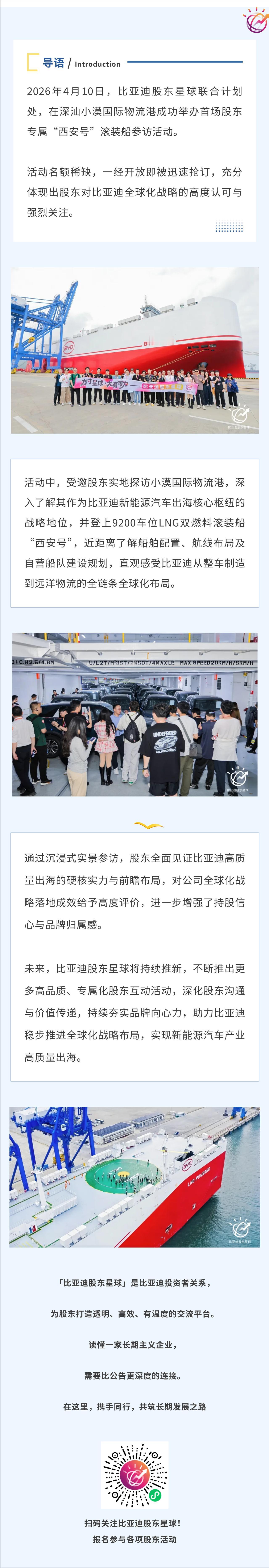 比亚迪股东星球专属活动｜以轮拓界，共建格局-从陆地走到海洋，参观比亚迪滚装船“西