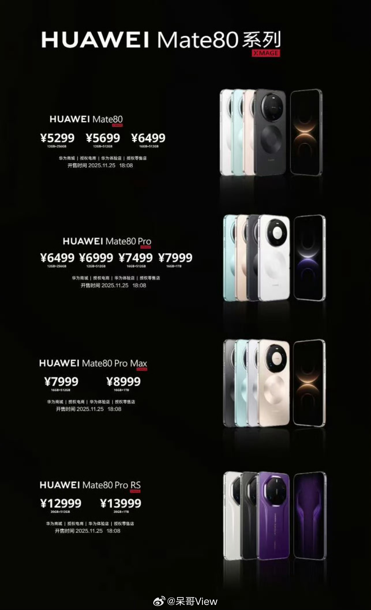 华为Mate80系列曝光 看见这个价格，呆哥其实也不意外，虽然不全是真的，但是都