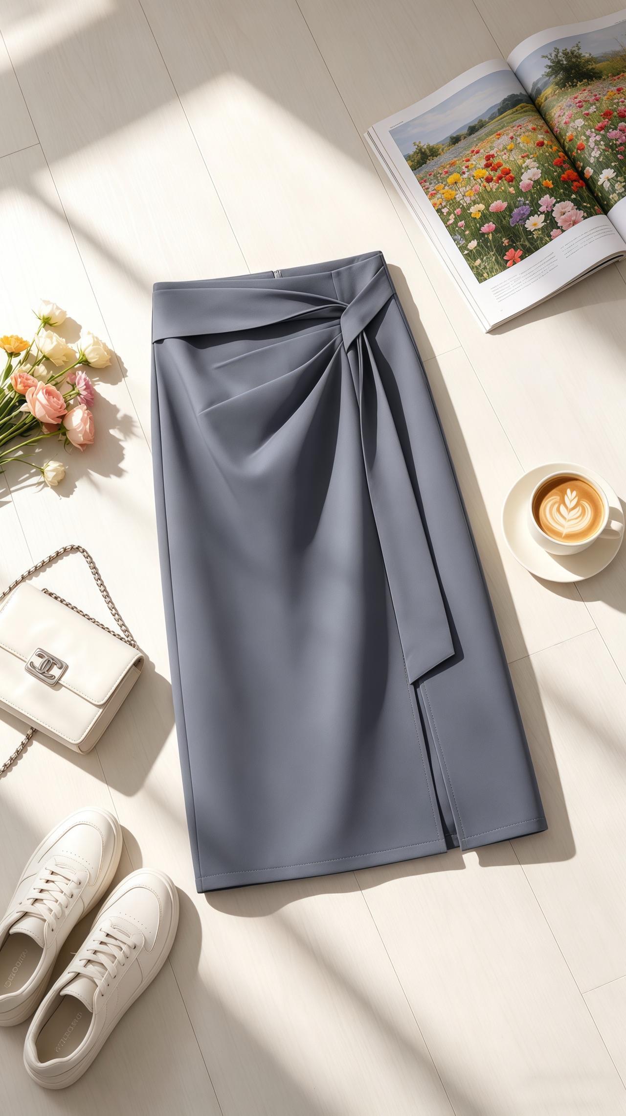 秋季新款半身裙 高腰不规则半身裙 半身裙搭配