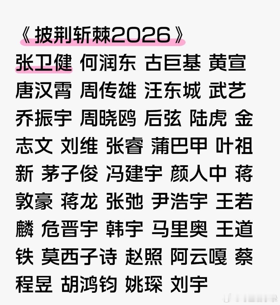 🍉 披荆斩棘6名单，何润东也是好起来了还有冯建宇真的期待住了