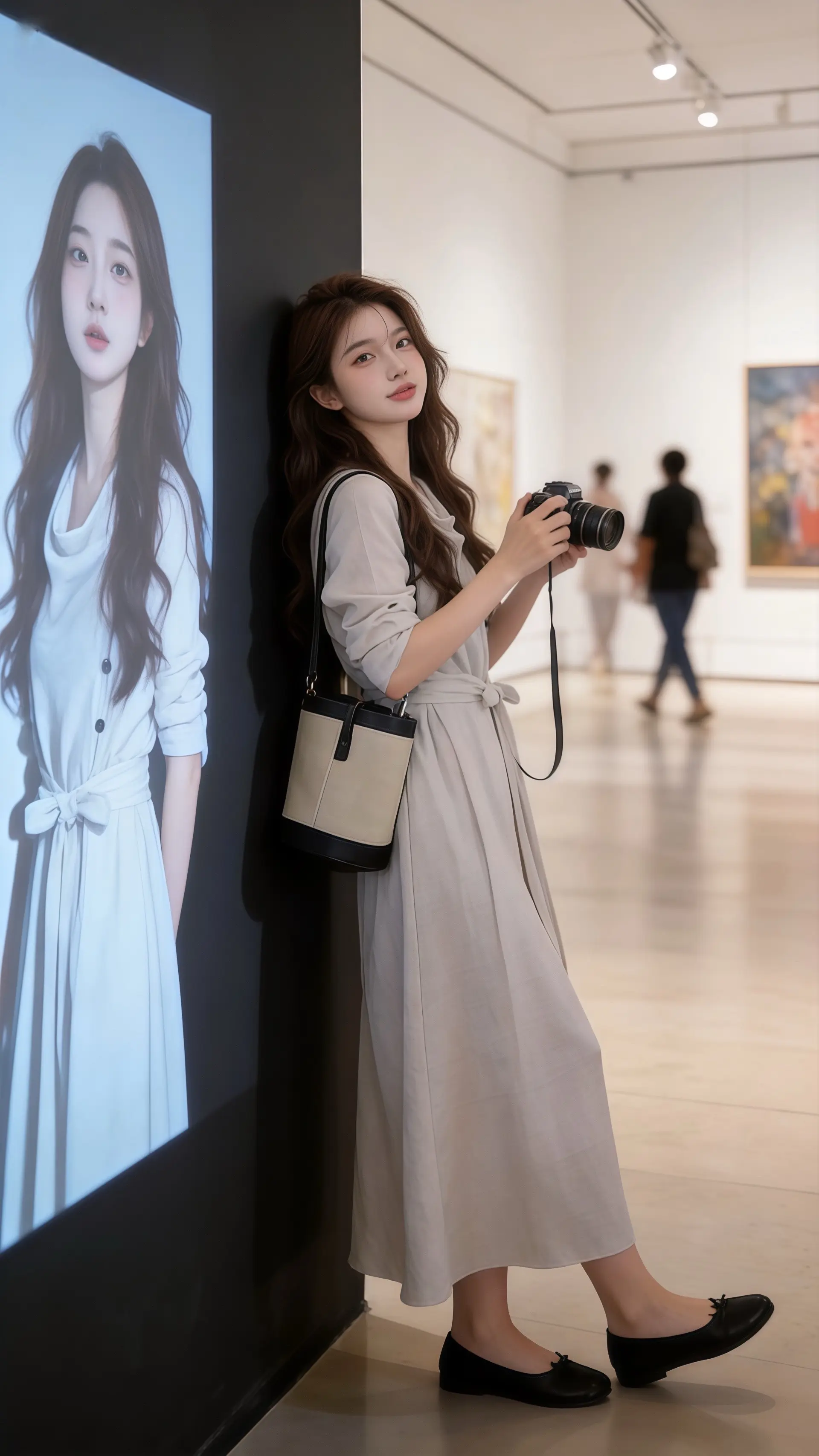 被易梦玲的中式美征服了法式鱼骨裙自带白月光滤镜姚安娜淡蓝色流光长裙造型...