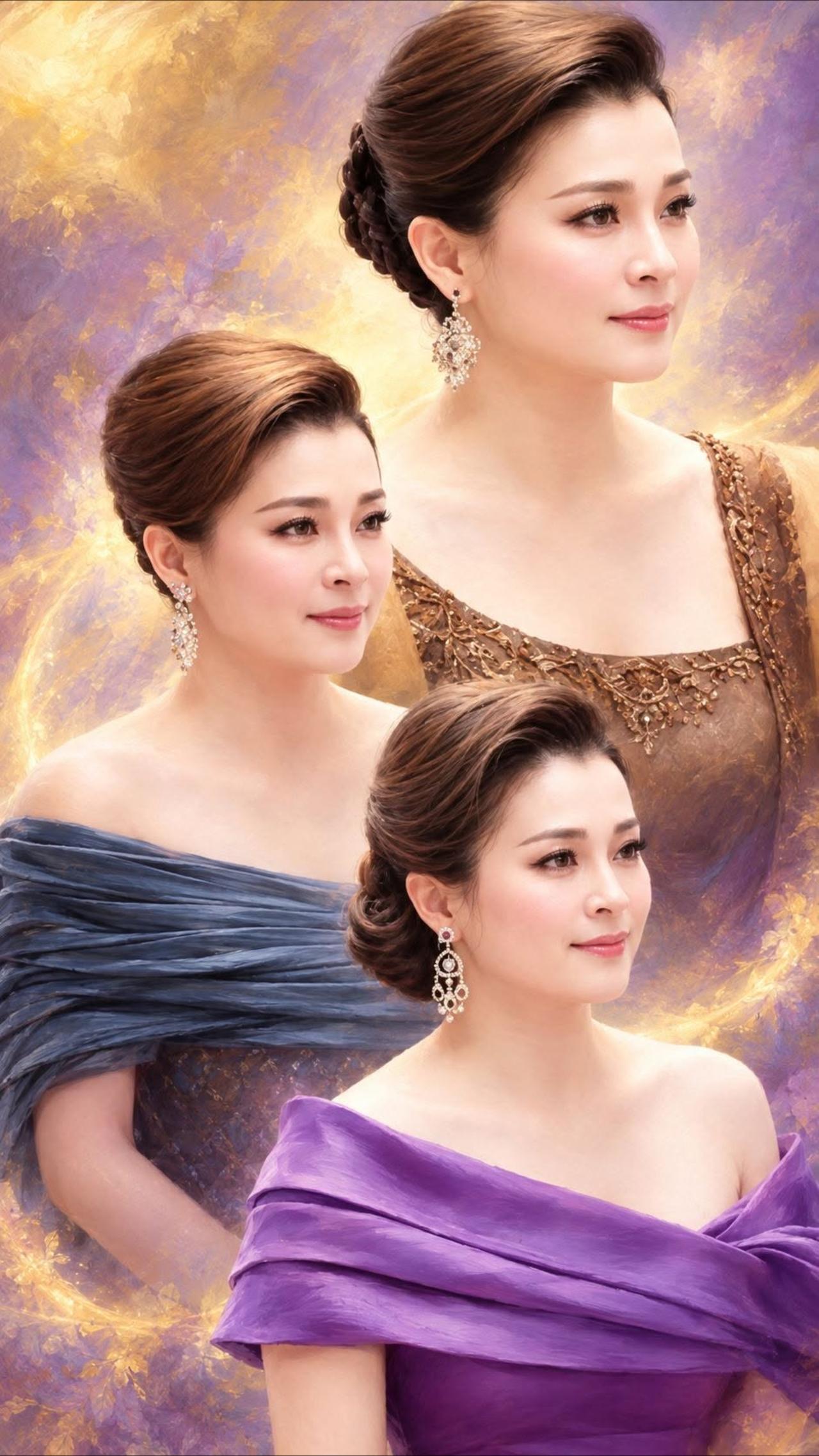 苏提达现代造型好仙，仙气飘飘令人移不开眼
苏提达陪泰王出席音乐会，每次都穿华丽晚