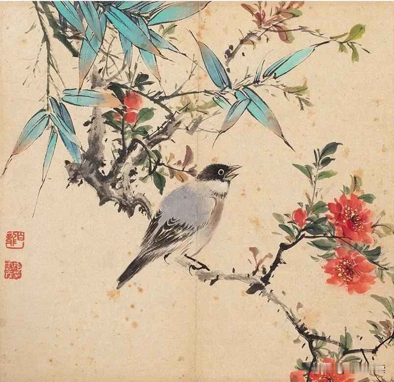 颜伯龙：《花鸟册》欣赏
#国画# #中国现代花鸟画# #花鸟画作品欣赏#